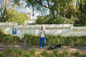 Edward with Frankie and Luigi, Oaklands Road, Orchards, Johannesburg, South Africa, 2014